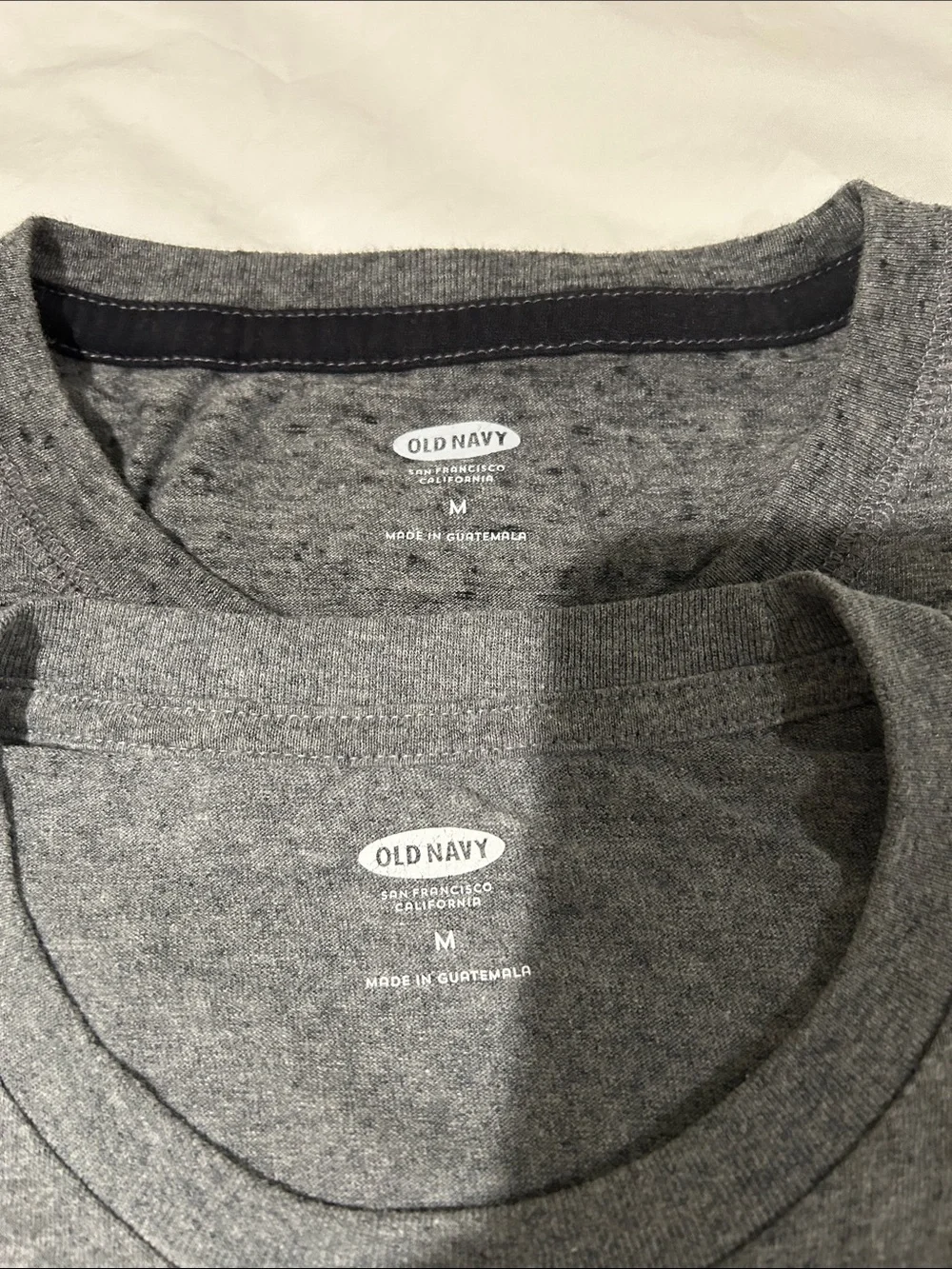 Old Navy Grey Graphic Crewneck Tee with Black & White Print